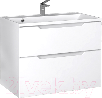 Тумба под умывальник Raval Wector 80 / Wct.01.80/P/W/MD (подвесная) - фото