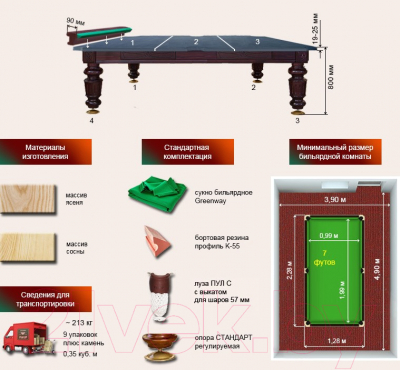 Бильярдный стол РуптуР Шевалье / 208.02.07