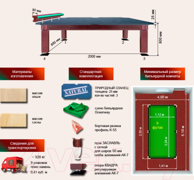 Бильярдный стол РуптуР Гранд / 135.00.07