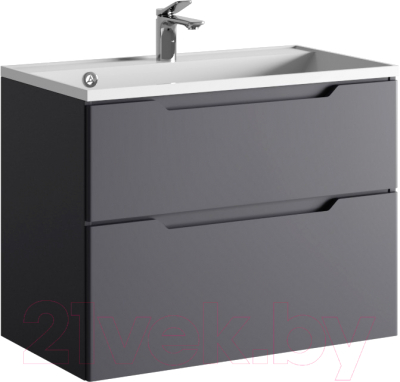 Тумба под умывальник Raval Wector 80 / Wct.01.80/P/A/MD (подвесная, антрацит) - фото
