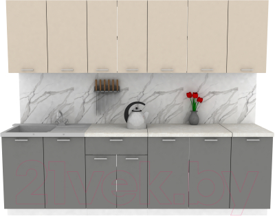 Кухонный гарнитур Eligard Lion 2.6 (персидский жемчуг/дымчатый алмаз/королевский опал) - фото