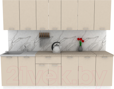 Кухонный гарнитур Eligard Lion 2.6 (персидский жемчуг/малага) - фото