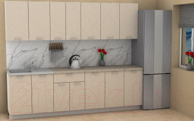 Кухонный гарнитур Eligard Lion 2.6 (персидский жемчуг/малага)