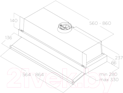 Вытяжка скрытая Elica Ciak 2.0 S GR/A/60