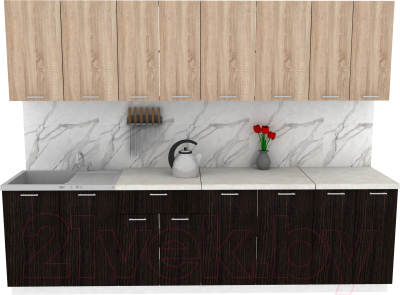 Кухонный гарнитур Eligard Lion 2.8 (дуб сонома/дуб марбург/королевский опал) - фото