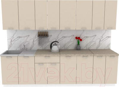 Кухонный гарнитур Eligard Lion 2.8 (персидский жемчуг/малага) - фото