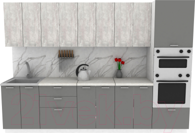 Кухонный гарнитур Eligard Lion 3.0 (ледяное дерево/дымчатый алмаз/королевский опал) - фото