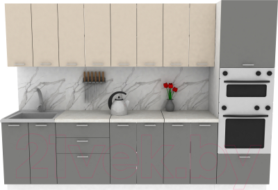 Кухонный гарнитур Eligard Lion 3.0 (персидский жемчуг/дымчатый алмаз/королевский опал) - фото