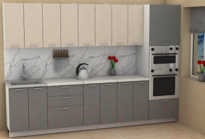 Кухонный гарнитур Eligard Lion 3.0 (персидский жемчуг/дымчатый алмаз/королевский опал)