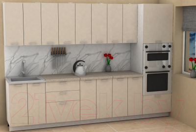 Кухонный гарнитур Eligard Lion 3.0 (персидский жемчуг/малага)