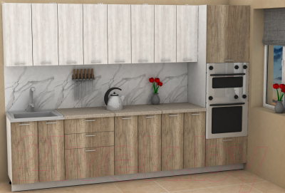 Кухонный гарнитур Eligard Lion 3.0 (сосна каньон/дуб каньон/малага)