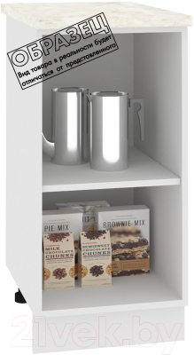 Шкаф-стол кухонный Кортекс-мебель Корнелия Лира НШ40р (белый/дуб бунратти)