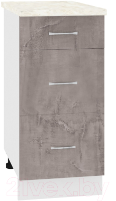 Шкаф-стол кухонный Кортекс-мебель Корнелия Лира НШ40р3ш (оникс/дуб бунратти) - фото