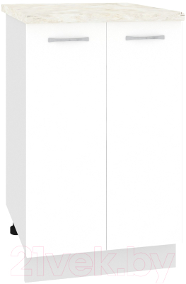 Шкаф-стол кухонный Кортекс-мебель Корнелия Лира НШ50р (белый/дуб бунратти) - фото