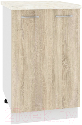 Шкаф-стол кухонный Кортекс-мебель Корнелия Лира НШ50р (дуб сонома/дуб бунратти) - фото