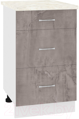 Шкаф-стол кухонный Кортекс-мебель Корнелия Лира НШ50р3ш (оникс/дуб бунратти) - фото