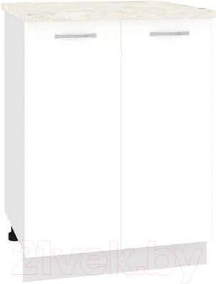 Шкаф-стол кухонный Кортекс-мебель Корнелия Лира НШ60р (белый/дуб бунратти) - фото