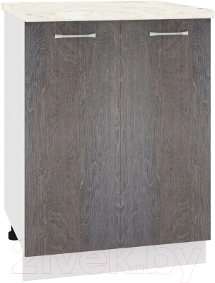 Шкаф-стол кухонный Кортекс-мебель Корнелия Лира НШ60р (береза/дуб бунратти) - фото