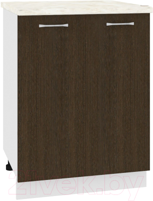 Шкаф-стол кухонный Кортекс-мебель Корнелия Лира НШ60р (венге/дуб бунратти) - фото