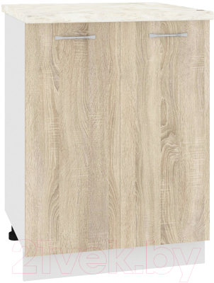 Шкаф-стол кухонный Кортекс-мебель Корнелия Лира НШ60р (дуб сонома/дуб бунратти) - фото