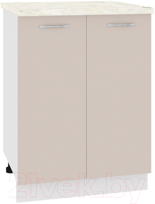 Шкаф-стол кухонный Кортекс-мебель Корнелия Лира НШ60р (капучино/дуб бунратти) - фото