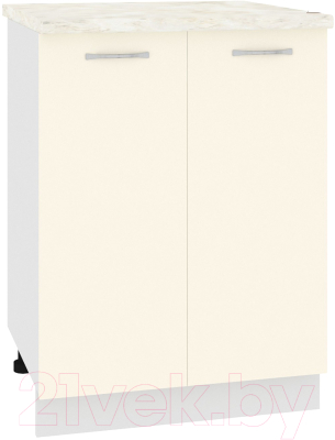 Шкаф-стол кухонный Кортекс-мебель Корнелия Лира НШ60р (крем/дуб бунратти) - фото