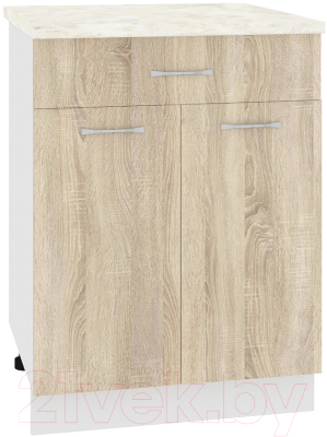 Шкаф-стол кухонный Кортекс-мебель Корнелия Лира НШ60р1ш (дуб сонома/дуб бунратти) - фото