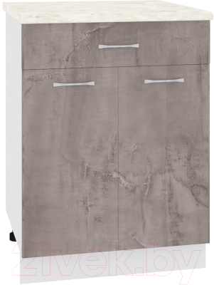 Шкаф-стол кухонный Кортекс-мебель Корнелия Лира НШ60р1ш (оникс/дуб бунратти) - фото