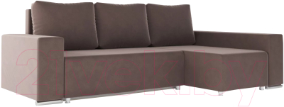 Диван угловой Stolline Маркиз 08 У(П)Л (велюр коричневый) - фото