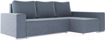 Диван угловой Stolline Маркиз 09 У(П)Л (велюр темно-серый) - фото