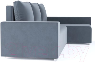 Диван угловой Stolline Маркиз 09 У(П)Л (велюр темно-серый)