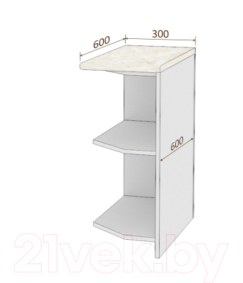 Угловое окончание для кухни Кортекс-мебель Корнелия Лира НШК30р (пепел/дуб бунратти)