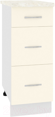 Шкаф-стол кухонный Кортекс-мебель Корнелия Лира НШ30р3ш (крем/дуб бунратти) - фото