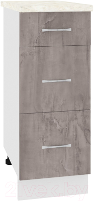 Шкаф-стол кухонный Кортекс-мебель Корнелия Лира НШ30р3ш (оникс/дуб бунратти) - фото