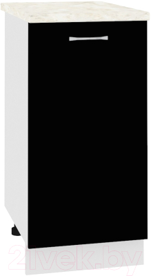 Шкаф-стол кухонный Кортекс-мебель Корнелия Лира НШ40р (черный/дуб бунратти) - фото