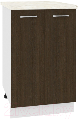 Шкаф-стол кухонный Кортекс-мебель Корнелия Лира НШ50р (венге/дуб бунратти) - фото
