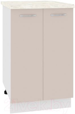 Шкаф-стол кухонный Кортекс-мебель Корнелия Лира НШ50р (капучино/дуб бунратти) - фото