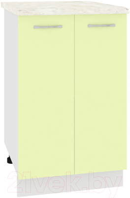 Шкаф-стол кухонный Кортекс-мебель Корнелия Лира НШ50р (салатовый/дуб бунратти) - фото