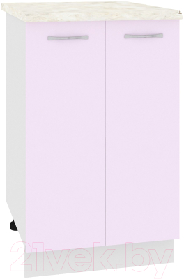 Шкаф-стол кухонный Кортекс-мебель Корнелия Лира НШ50р (сирень/дуб бунратти) - фото