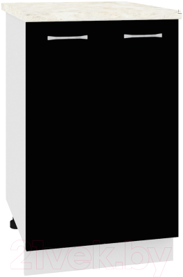 Шкаф-стол кухонный Кортекс-мебель Корнелия Лира НШ50р (черный/дуб бунратти) - фото