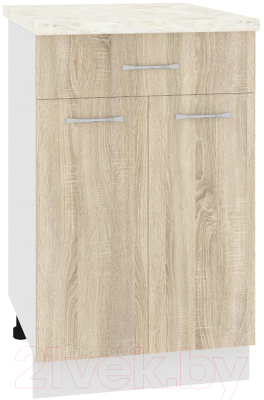 Шкаф-стол кухонный Кортекс-мебель Корнелия Лира НШ50р1ш (дуб сонома/дуб бунратти) - фото