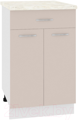 Шкаф-стол кухонный Кортекс-мебель Корнелия Лира НШ50р1ш (капучино/дуб бунратти) - фото