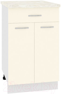 Шкаф-стол кухонный Кортекс-мебель Корнелия Лира НШ50р1ш (крем/дуб бунратти) - фото