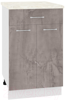 Шкаф-стол кухонный Кортекс-мебель Корнелия Лира НШ50р1ш (оникс/дуб бунратти) - фото