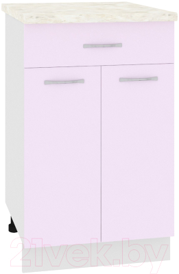 Шкаф-стол кухонный Кортекс-мебель Корнелия Лира НШ50р1ш (сирень/дуб бунратти) - фото