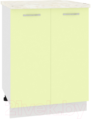 Шкаф-стол кухонный Кортекс-мебель Корнелия Лира НШ60р (салатовый/дуб бунратти) - фото
