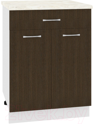 Шкаф-стол кухонный Кортекс-мебель Корнелия Лира НШ60р1ш (венге/дуб бунратти) - фото