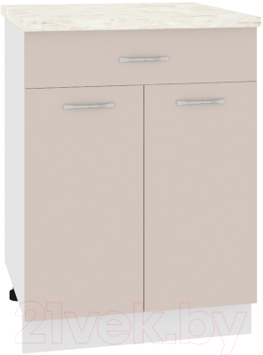 Шкаф-стол кухонный Кортекс-мебель Корнелия Лира НШ60р1ш (капучино/дуб бунратти) - фото