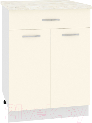 Шкаф-стол кухонный Кортекс-мебель Корнелия Лира НШ60р1ш (кремовый/дуб бунратти) - фото