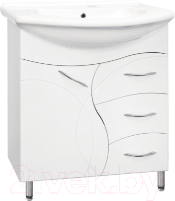 Тумба под умывальник Style Line Амелия 75 3 ящика (для классической раковины) - фото